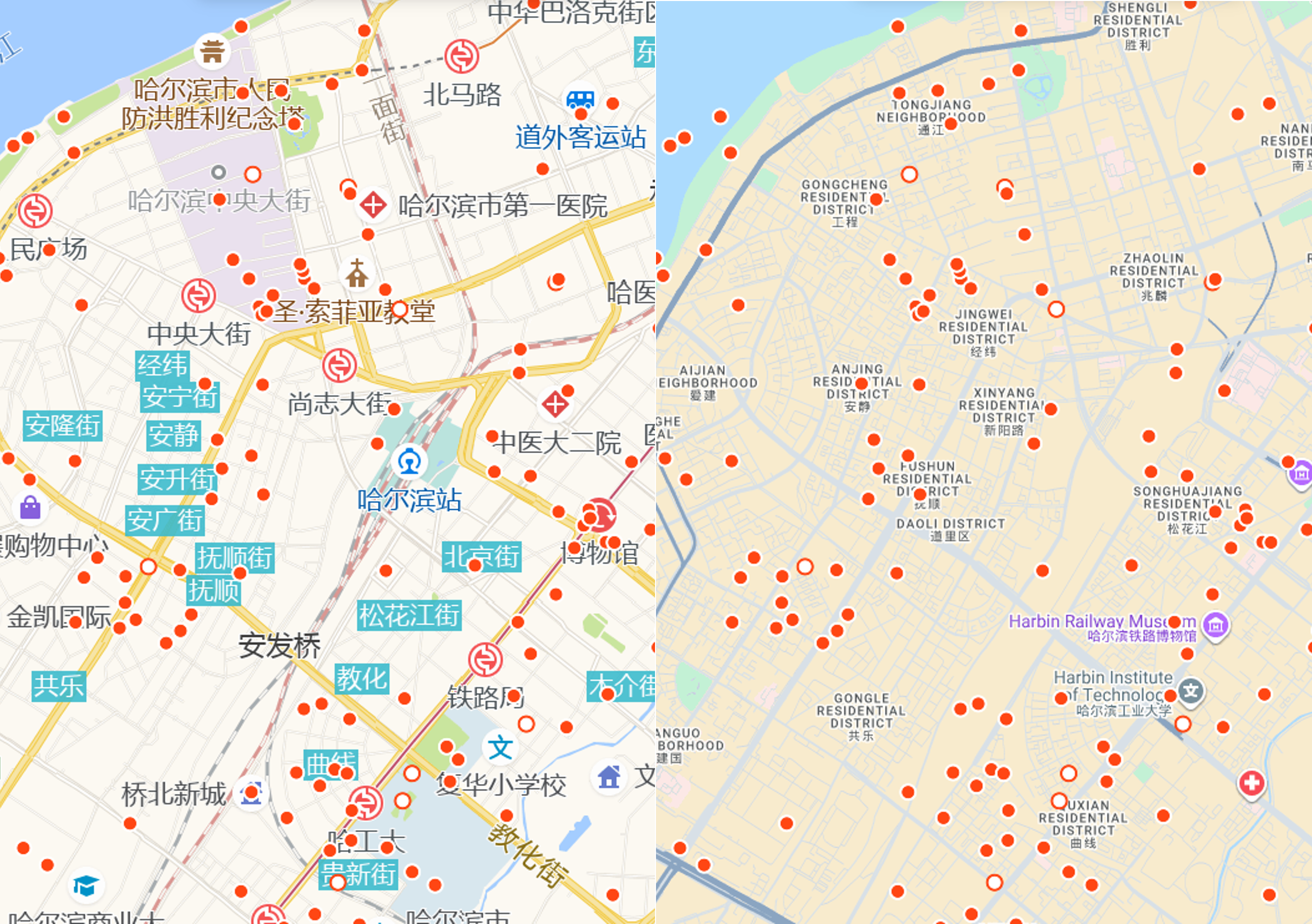 街道图对比